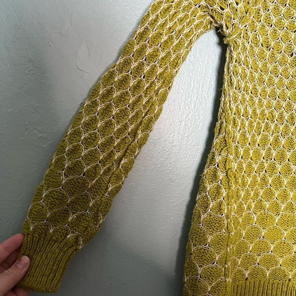 Anthropologie Moth honeycomb knit sweater in green - Picture 6 of 7